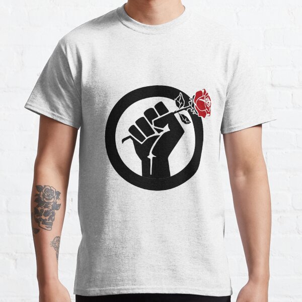 Democratic Socialist Fist With Red Rose Classic T-Shirt