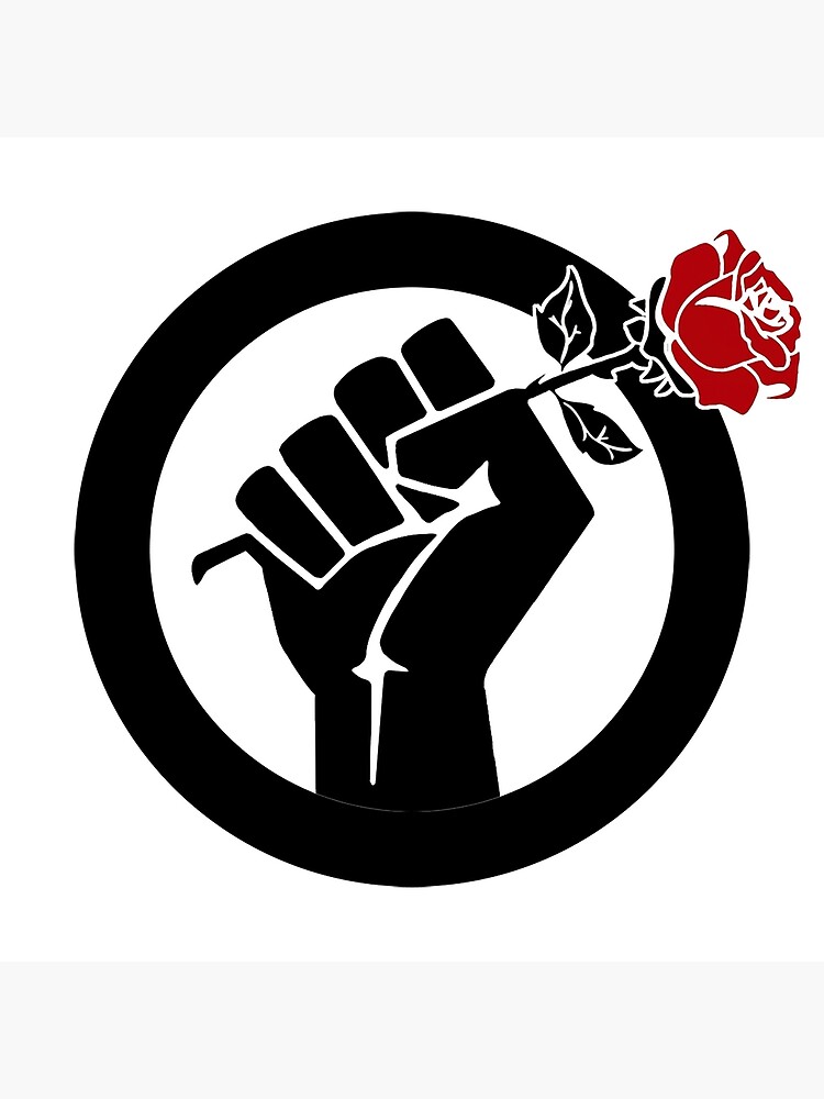 Democratic Socialist Fist With Red Rose" Greeting Card by AshKitty |  Redbubble