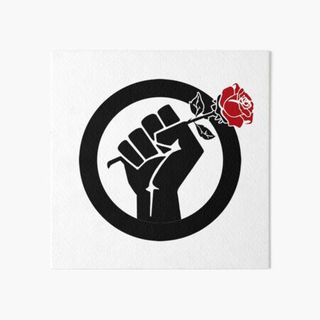 Democratic Socialist Fist With Red Rose Art Board Print