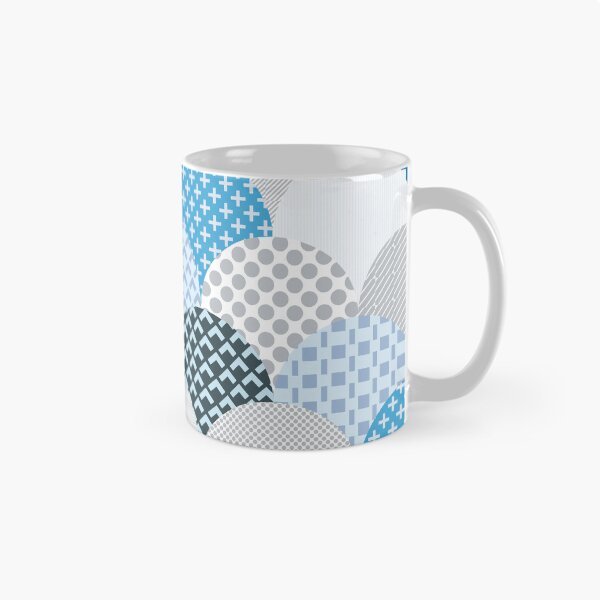 Item preview, Patterned clamshells in sky blue, ice blue and cobalt blue designed and sold by FrancesPoff.
