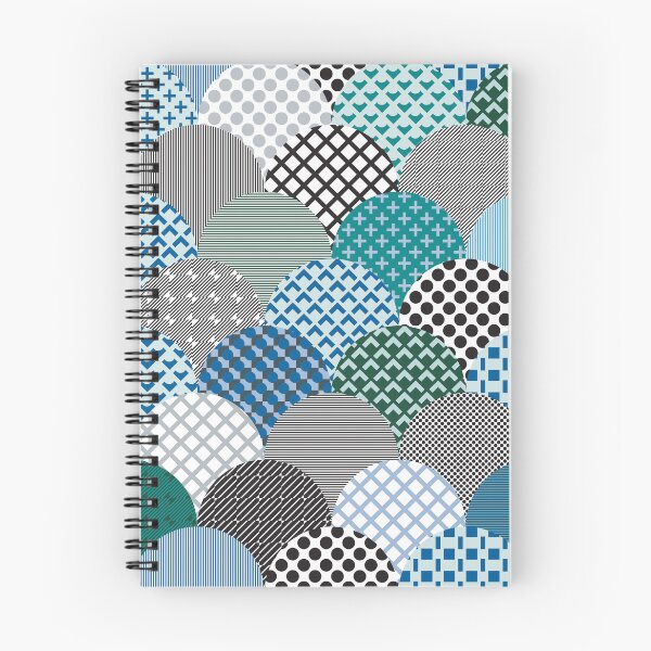 Item preview, Patterned clamshells in bold blues, blacks and turquoise designed and sold by FrancesPoff.