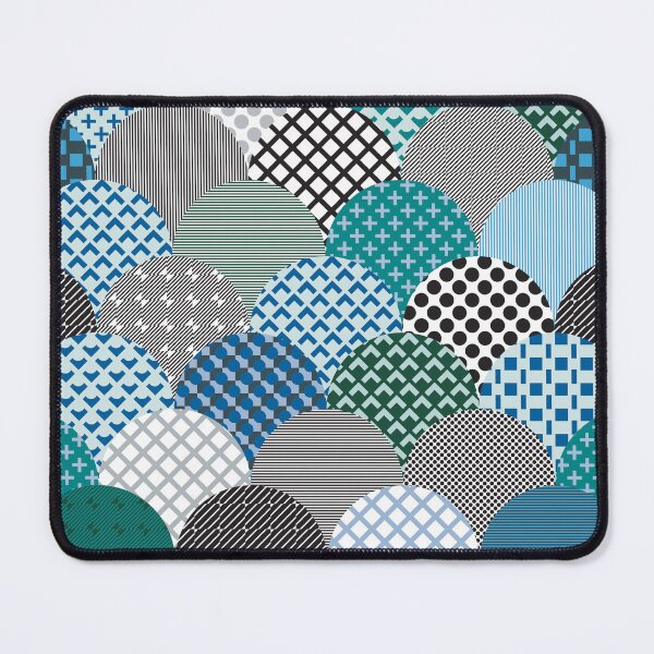 Item preview, Patterned clamshells in bold blues, blacks and turquoise designed and sold by FrancesPoff.