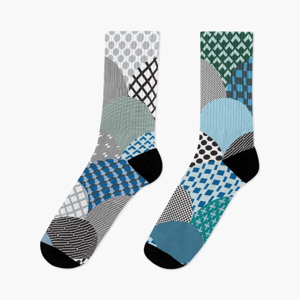 Item preview, Patterned clamshells in bold blues, blacks and turquoise designed and sold by FrancesPoff.