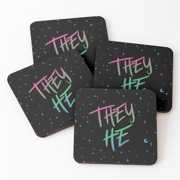 Item preview, Poly Flag Stars They/He Pronouns designed and sold by MoonMint.
