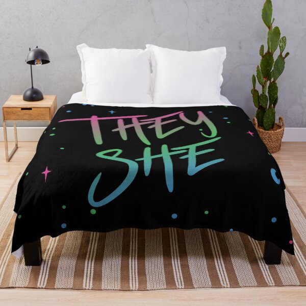 Item preview, Poly Flag Stars They/She Pronouns designed and sold by MoonMint.