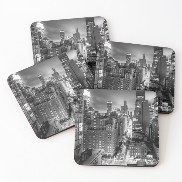 Item preview, New York City At Night From The Rooftops - Black & White designed and sold by Nicklas81.