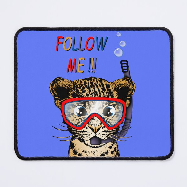 Item preview, Little leopard in mask with snorkel. Slogan follow me. designed and sold by Marina Smorodinskaya.