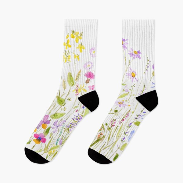 Item preview, hand painted colorful meadow fields watercolor designed and sold by ColorandColor.