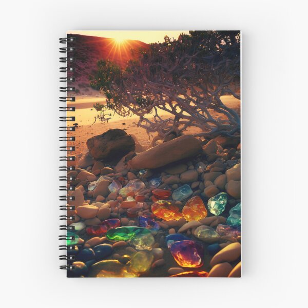 Item preview, Otherworldly beach and seascape with gemstones designed and sold by Art by Lilia.