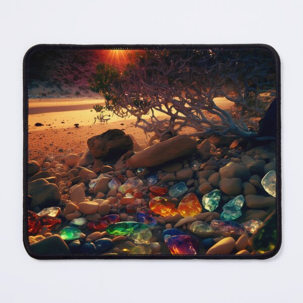 Item preview, Otherworldly beach and seascape with gemstones designed and sold by Art by Lilia.