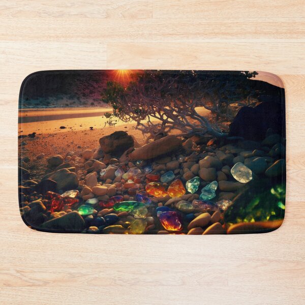 Item preview, Otherworldly beach and seascape with gemstones designed and sold by Art by Lilia.
