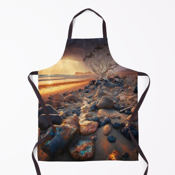 Item preview, Otherworldly beach and seascape with gemstones 1 designed and sold by Art by Lilia.