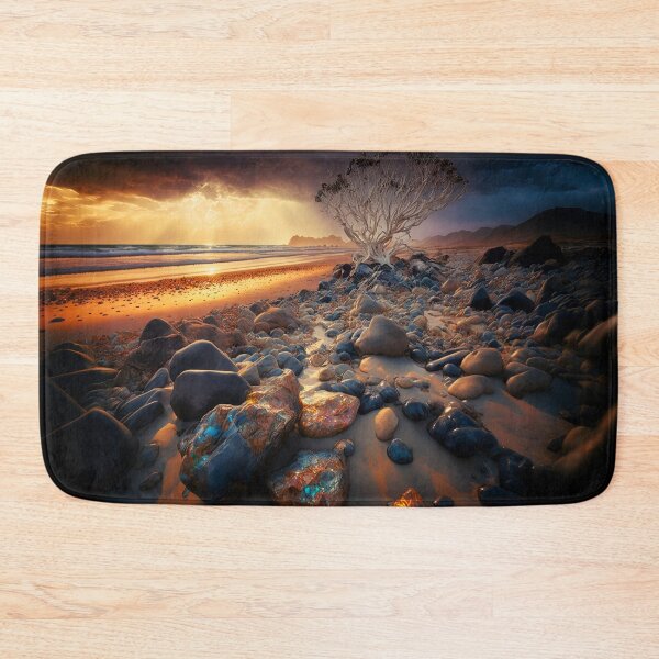 Item preview, Otherworldly beach and seascape with gemstones 1 designed and sold by Art by Lilia.