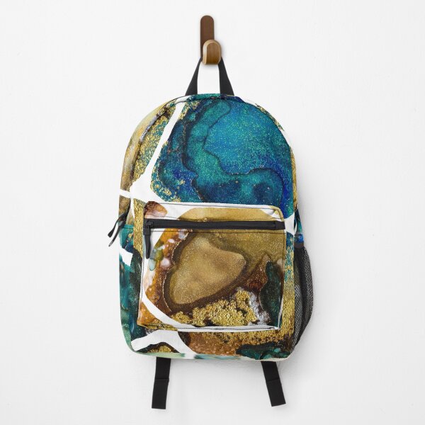 Item preview, Sea Turtle graphic with textures in blue and gold designed and sold by Michelle Pakron.