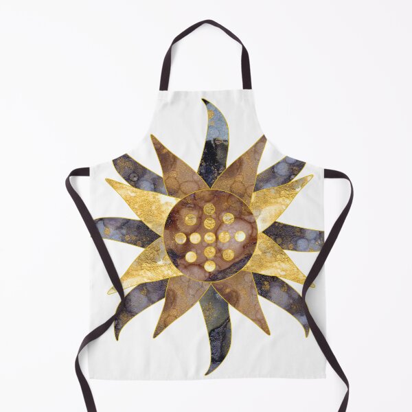 Item preview, Sunflower graphic with alcohol ink textures in purple, blue, and gold designed and sold by Michelle Pakron.