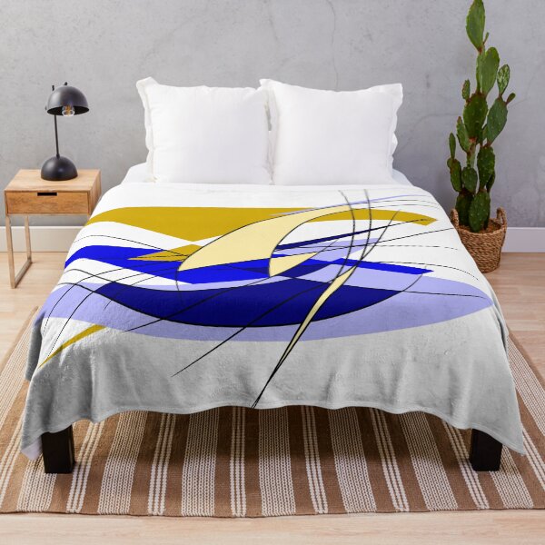 Item preview, Abstract artwork - summer, ship, ocean, waves - blue and gold designed and sold by bunterkunt.