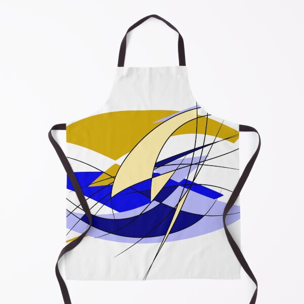 Item preview, Abstract artwork - summer, ship, ocean, waves - blue and gold designed and sold by bunterkunt.