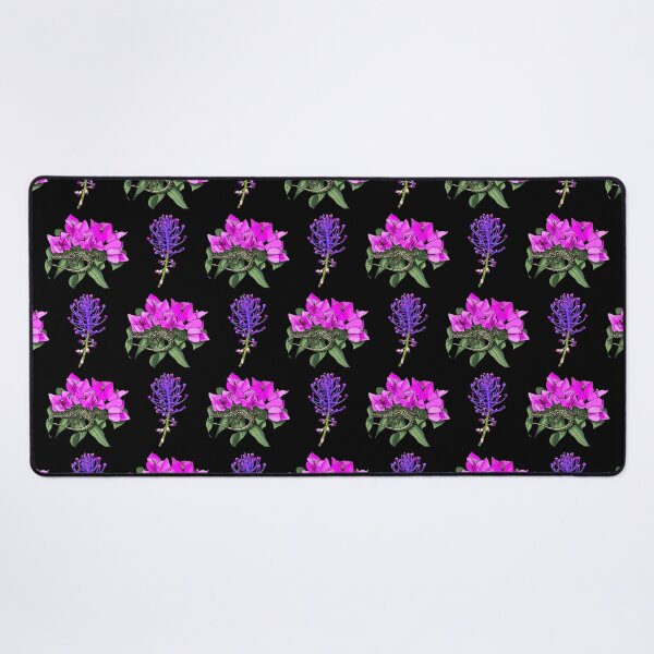 Item preview, Wall lizard on bougainvillea pattern, black designed and sold by Naty Design Prague.