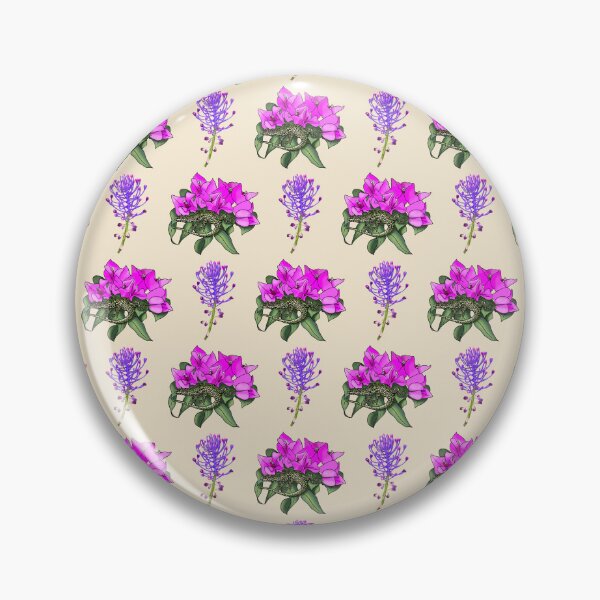 Item preview, Wall lizard on bougainvillea pattern, cream designed and sold by Naty Design Prague.