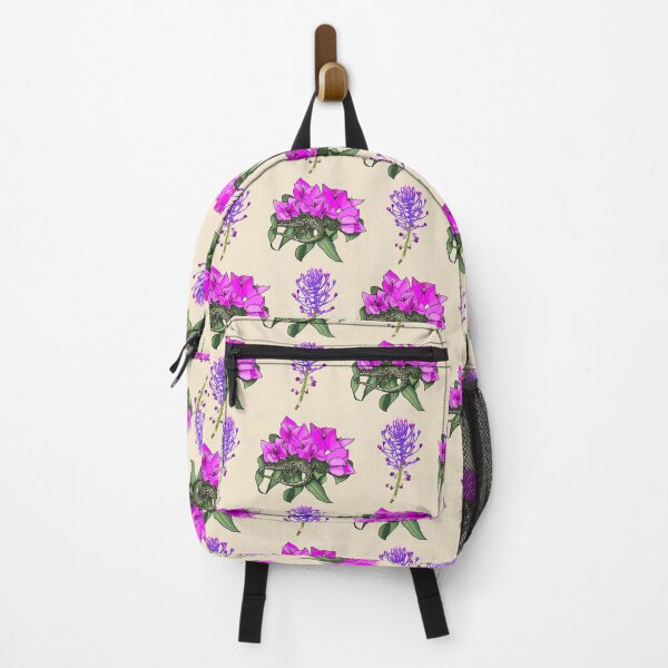 Item preview, Wall lizard on bougainvillea pattern, cream designed and sold by Naty Design Prague.