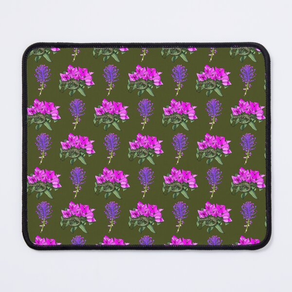Item preview, Wall lizard on bougainvillea pattern, khaki designed and sold by Naty Design Prague.