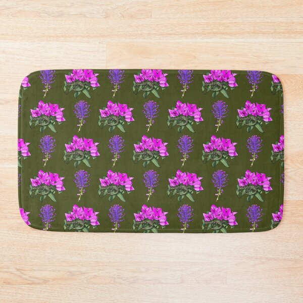Item preview, Wall lizard on bougainvillea pattern, khaki designed and sold by Naty Design Prague.