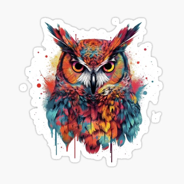 Colorful Owls Shape Stickers 