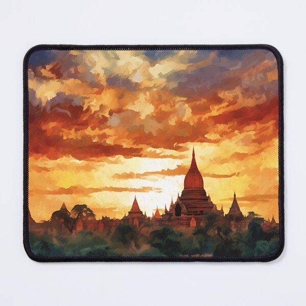 Item preview, The Skyline Of Bagan Temple Sunset︱Masterpiece Of Vincent Van Gogh Style designed and sold by ArtificerArt.