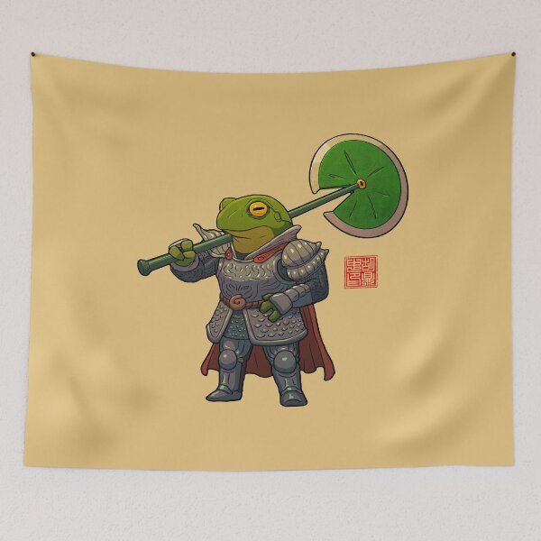 Item preview, Frog Fighter Fantasy Armored Heavy Warrior designed and sold by DingHuArt.