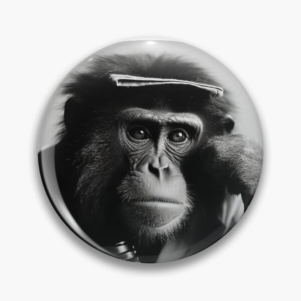 Artikelvorschau, Affe Schwarzweiß Schimpanse Lustig Niedlich Fotografie Tier Humor Mensch BW entworfen und verkauft von Univers Noir et Blanc.