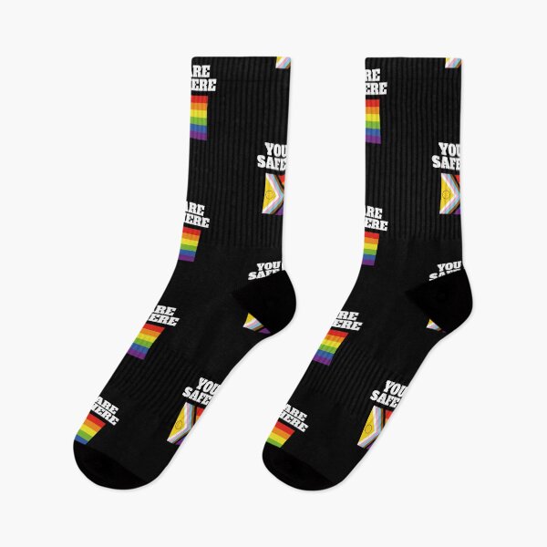 Item preview, LGBTQ You are safe here - inclusive pride flag designed and sold by Inspirationmotivation.