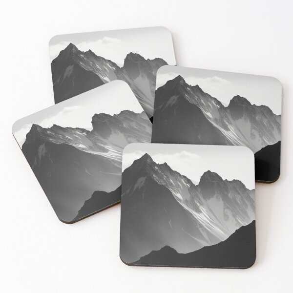 Item preview, Mountain Black and White Natural Landscape Peak Contrast BW Photography designed and sold by Univers Noir et Blanc.