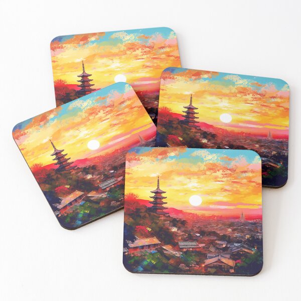 Item preview, The Skyline Of Kyoto Sunset︱Masterpiece Of Vincent Van Gogh Style designed and sold by ArtificerArt.