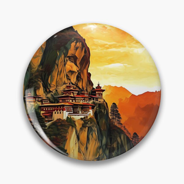 Item preview, The Skyline Of Paro Taktsang Sunset︱Masterpiece Of Vincent Van Gogh Style designed and sold by ArtificerArt.