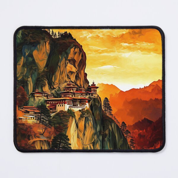 Item preview, The Skyline Of Paro Taktsang Sunset︱Masterpiece Of Vincent Van Gogh Style designed and sold by ArtificerArt.