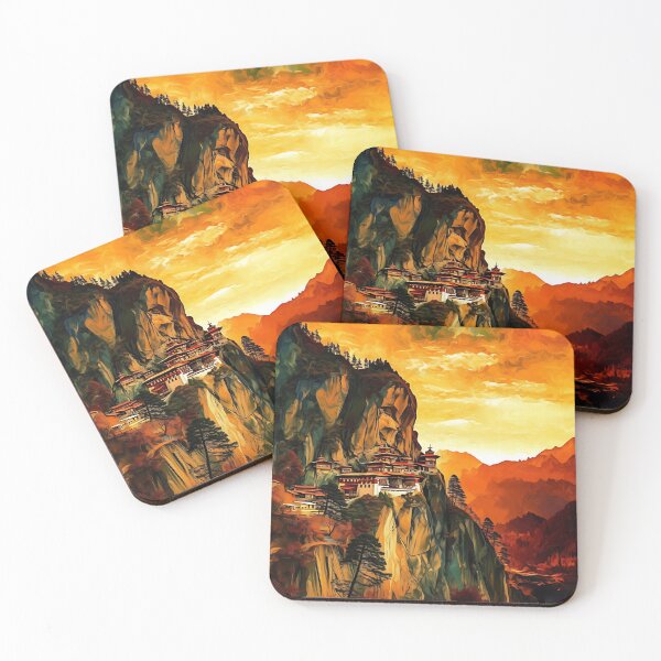 Item preview, The Skyline Of Paro Taktsang Sunset︱Masterpiece Of Vincent Van Gogh Style designed and sold by ArtificerArt.