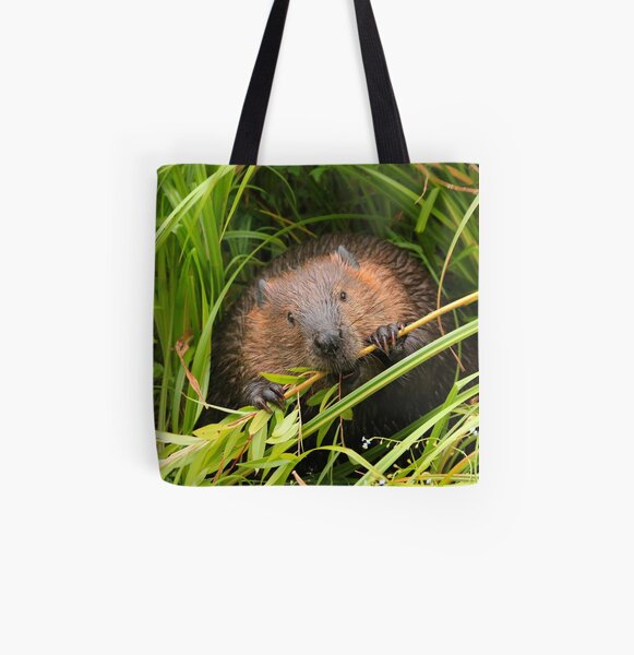 Beaver Munching, Lost Lagoon, Stanley Park BC All Over Print Tote Bag