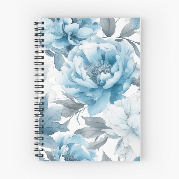 Item preview,  Peony Flower Pattern Watercolor Alex Maleev Style light blue designed and sold by Japanattis.