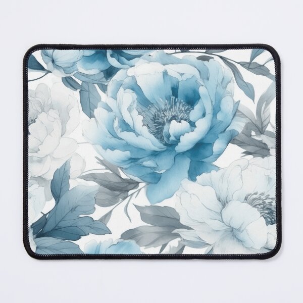 Item preview,  Peony Flower Pattern Watercolor Alex Maleev Style light blue designed and sold by Japanattis.