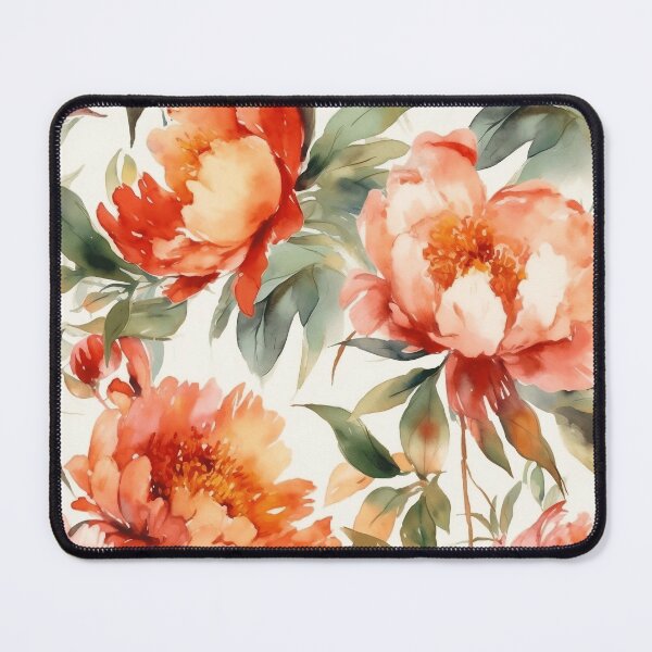 Item preview, Peony Flower Pattern Watercolor Alex Maleev Style Orange designed and sold by Japanattis.
