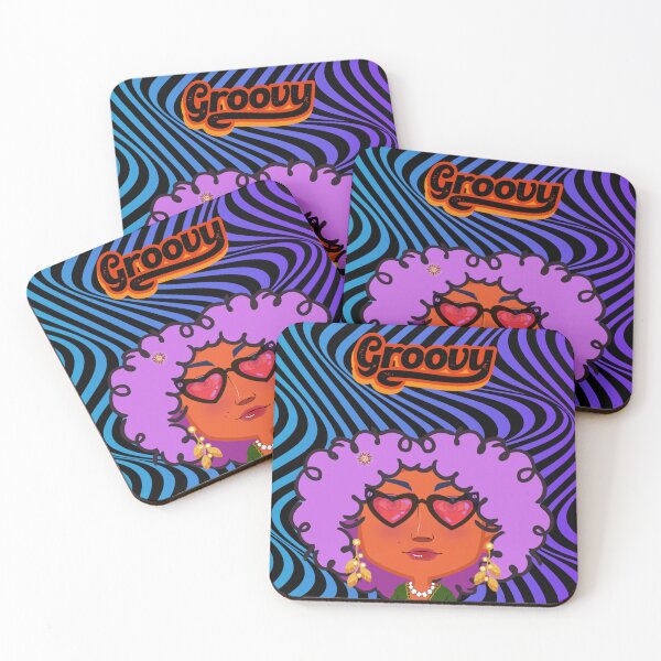 Item preview, Retro, groovy, blue- purple gradient designed and sold by Funktastic Groove.