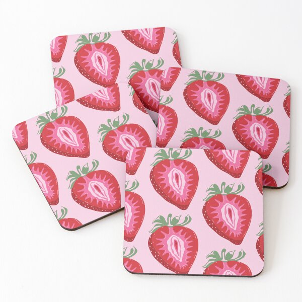 Item preview, Seamless pattern with Fruit strawberry with outlines female labia. designed and sold by Innamalinka.