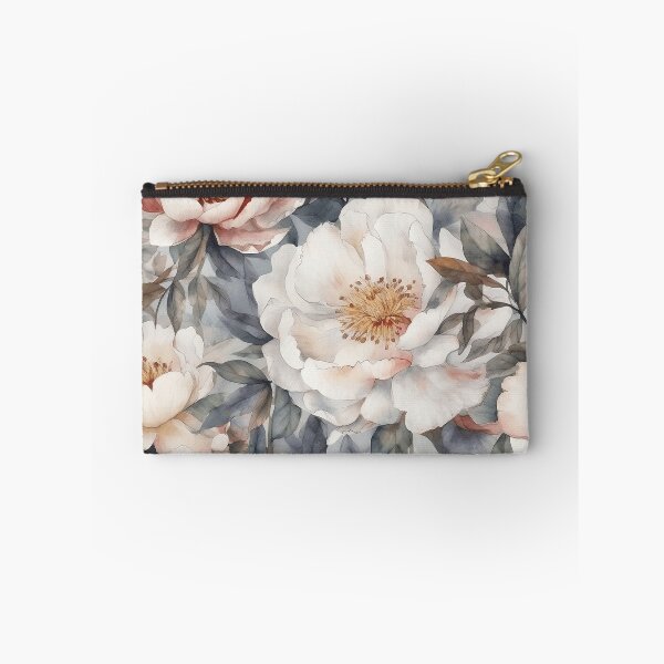 Item preview, Peony Flower Pattern Watercolor Alex Maleev Style White and Grey designed and sold by Japanattis.