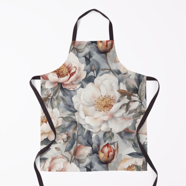 Item preview, Peony Flower Pattern Watercolor Alex Maleev Style White and Grey designed and sold by Japanattis.