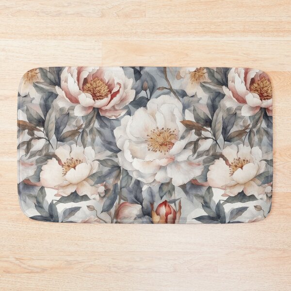 Item preview, Peony Flower Pattern Watercolor Alex Maleev Style White and Grey designed and sold by Japanattis.