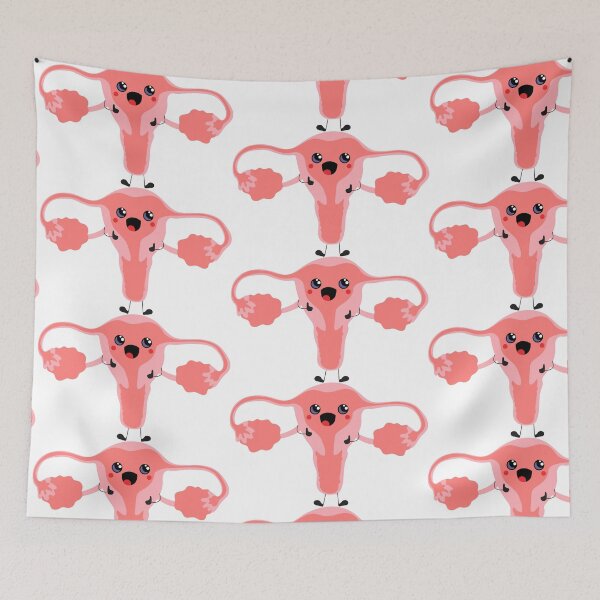 Item preview, Cute kawaii funny mascot organ character female reproductive system  designed and sold by Innamalinka.