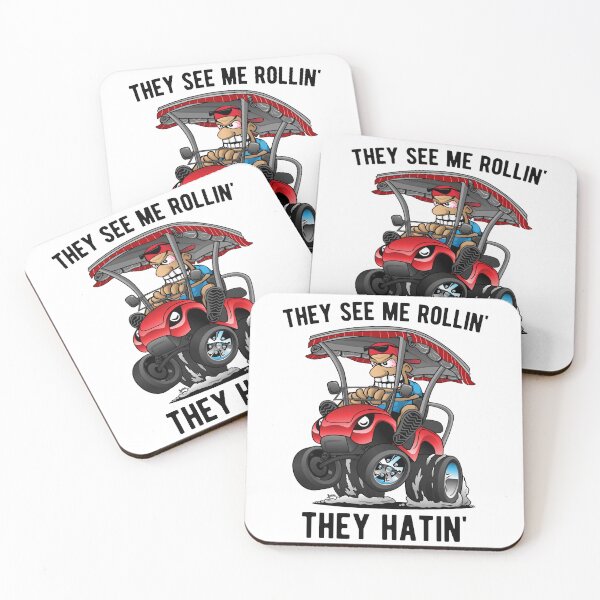 Item preview, They See Me Rollin' They Hatin' Funny Golf Cart Cartoon designed and sold by hobrath.