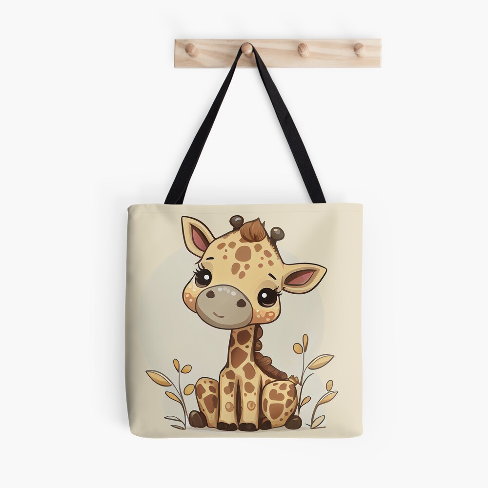 Black Color Giraffe Tote Bag (Basic Level) - Coloring-Painting Bags fo