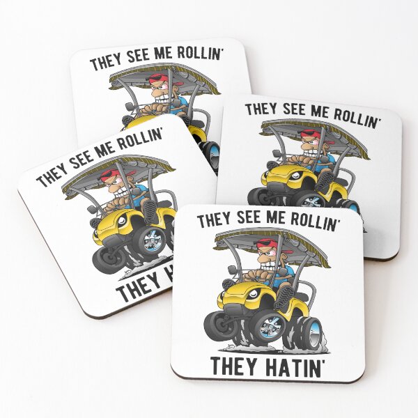 Item preview, They See Me Rollin' They Hatin' Funny Golf Cart Cartoon designed and sold by hobrath.