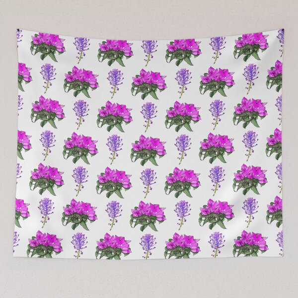 Item preview, Wall lizard on bougainvillea pattern, off white designed and sold by Naty Design Prague.